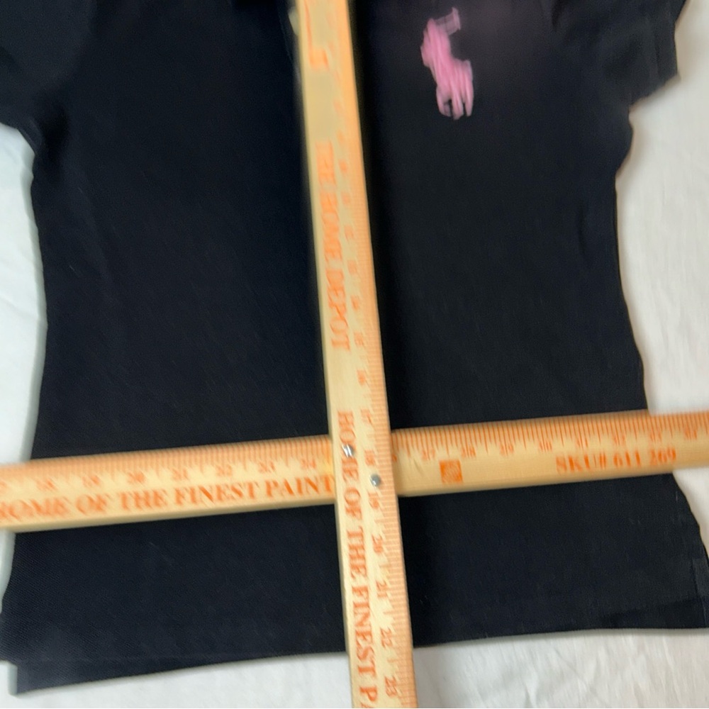 Ralph Lauren womens Polo in Black with Pink Emblem worn on the run way - Picture 6 of 7